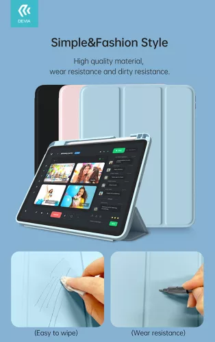 Devia Rosy Series tablet tok (Smart Case) - Apple iPad 10.9 (2022) - fekete