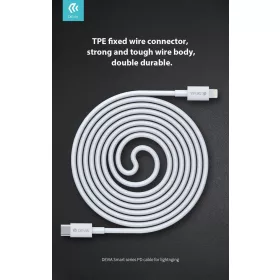   Devia Smart Series 27W PD USB Type-C/Lightning adat- és töltőkábel 2m - fehér