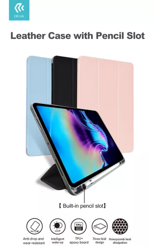 Devia Leather tablet tok (Smart Case) - Apple iPad Air 4/5 (2020/2022) 10.9/Air 6 (2024) 11" - kék