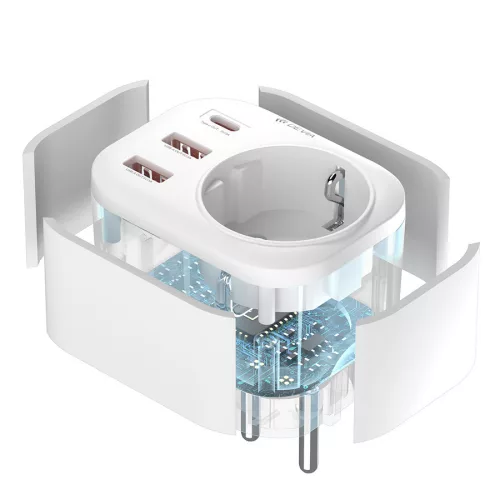 Devia Smart Series 20W PD hálózati csatlakozóaljzat 2xUSB/Type-C - fehér