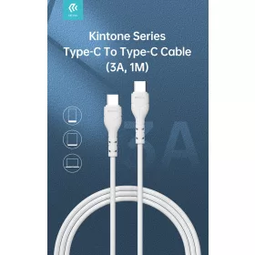   Devia Kintone Series 60W Type-C/Type-C adat- és töltőkábel 1m - fehér