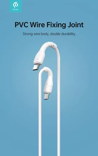 Devia Kintone Series 60W Type-C/Type-C adat- és töltőkábel 1m - fehér