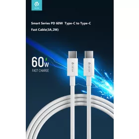   Devia Smart Series 60W Type-C/Type-C adat- és töltőkábel 2m - fehér