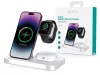 Devia Smart Series 15W Qi 3 In 1 vezeték nélküli töltő Smartphone/iWatch/Airpods - fehér