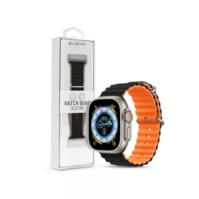   Devia Deluxe Series Sport6 Apple Watch szilikon sport szíj - 38/40/41mm - fekete/narancs