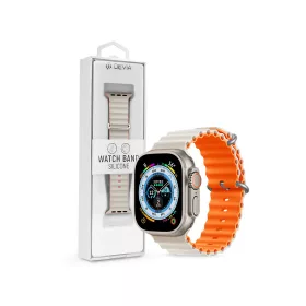   Devia Deluxe Series Sport6 Apple Watch szilikon sport szíj - 42/44/45/49mm - starlight/orange