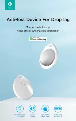 Devia Anti-lost Device bluetooth AirTag - DropTag - fehér