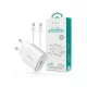 Devia Smart Series 25W PD hálózati gyorstöltő adapter Type-C +Type-C/Type-C adatkábel - fehér