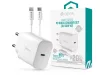 Devia Smart Series 20W PD hálózati gyorstöltő adapter V2 + Type-C/Lightning kábel - fehér