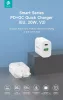 Devia Smart Series 20W PD+QC hálózati gyorstöltő adapter V2 Type-C/USB - fehér