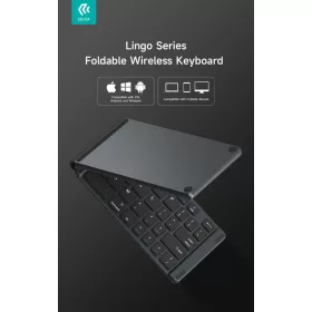   Devia Lingo Series összecsukható vezeték nélküli Bluetooth billentyűzet angol - fekete