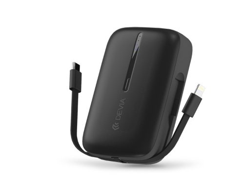 Devia Kintone Series - USB + Type-C - powerbank + Type-C/Lightning kábel -      10.000 mAh - fekete
