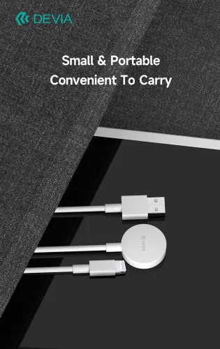 Devia Smart Series 2 in 1 mágneses töltőkábel Apple Watch-hoz + USB-A/Lightning kábel - fehér