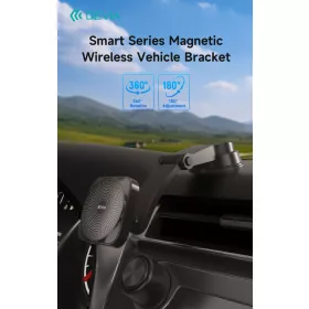   Devia Smart Series Magnetic 15W műszerfalra/szélvédőre vezeték nélküli autós töltő/tartó - fekete