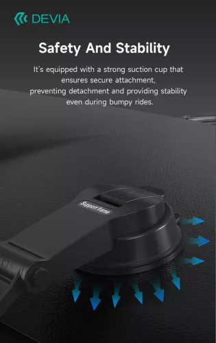 Devia Smart Series Magnetic 15W műszerfalra/szélvédőre vezeték nélküli autós töltő/tartó - fekete