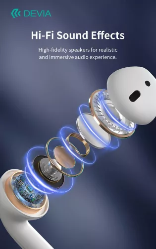 Devia Airbuds Bluetooth sztereó headset - fehér
