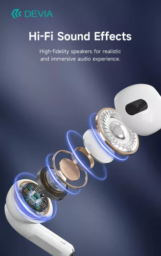 Devia Airbuds Pods3 Bluetooth sztereó headset - fehér