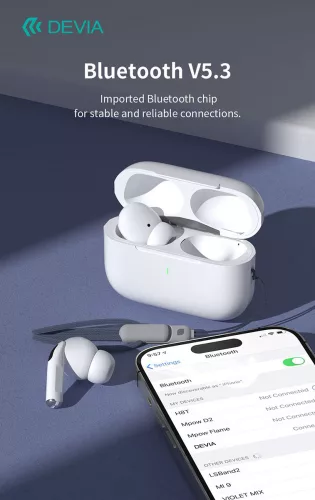 Devia Airbuds Pods2 Bluetooth sztereó headset - fehér