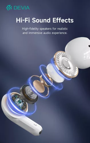 Devia Airbuds Pods2 Bluetooth sztereó headset - fehér