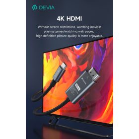   Devia Storm Series USB Type-C/HDMI kábel 2m (Updated) - fekete