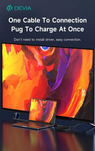 Devia Storm Series USB Type-C/HDMI kábel 2m (Updated) - fekete