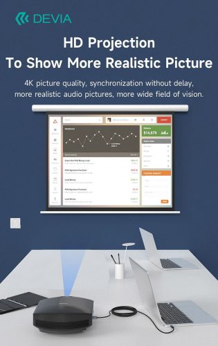 Devia Storm Series USB Type-C/HDMI kábel 2m (Updated) - fekete