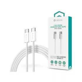   Devia Smart Series 60W PD Type-C/Type-C adat-és töltőkábel 1m - fehér