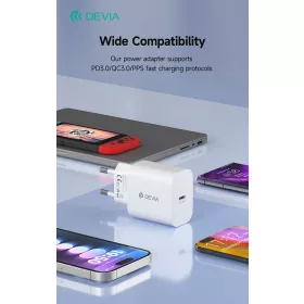   Devia Smart Series 30W GaN PD hálózati gyorstöltő adapter Type-C - fehér