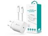 Devia Smart Series 30W GaN PD+QC hálózati gyorstöltő adapter + Type-C/Type-C    kábel - fehér
