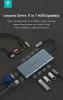 Devia Leopard 11in1 Hub - Type-C - 3xUSB/Type-C/PD/HDMI/VGA/RJ45/Card/Jack elosztó/adapter - szürke