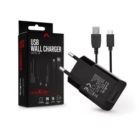   Maxlife MXTC-01 5W hálózati töltő adapter + USB/microUSB kábel 1m - fekete