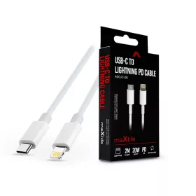   Maxlife MXUC-05 20W PD Type-C/Lightning adat- és töltőkábel 2m - fehér