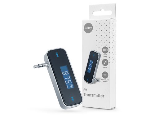 Setty TFM-01 Bluetooth FM-transmitter/autós kihangosító AUX csatlakozóval - fekete/ezüst
