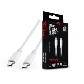   Maxlife MXUC-05 60W PD Type-C/Type-C adat- és töltőkábel 2m - fehér