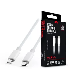   Maxlife MXUC-05 100W PD Type-C/Type-C adat- és töltőkábel 1m - fehér