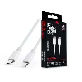   Maxlife MXUC-05 100W PD Type-C/Type-C adat- és töltőkábel 2m - fehér