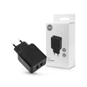 Setty 12W 2xUSB hálózati töltő adapter - fekete