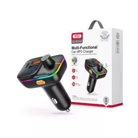   XO BCC09 Bluetooth FM-transmitter/gyorstöltő 25W PD 2xUSB/MP3/Pendrive lejátszás/RGB Light - fekete