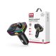 XO BCC09 Bluetooth FM-transmitter/gyorstöltő 25W PD 2xUSB/MP3/Pendrive lejátszás/RGB Light - fekete