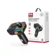 XO BCC09 Bluetooth FM-transmitter/gyorstöltő 25W PD 2xUSB/MP3/Pendrive lejátszás/RGB Light - fekete