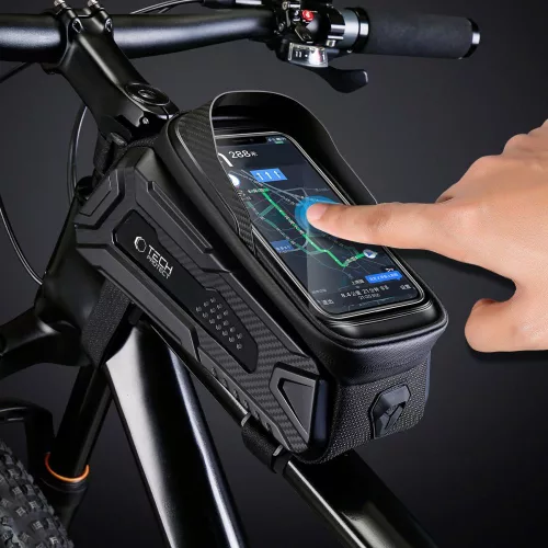 Tech-Protect V2 Bike Mount L Size por- és cseppálló telefontartó táska kerékpárra - fekete