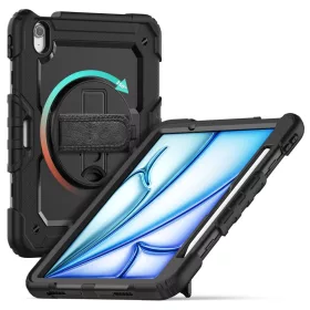   Tech-Protect Solid 360 ütésálló tok - Apple iPad Air 6 (2024) 11", kijelzővédővel - fekete - OEM