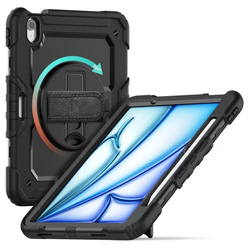 Tech-Protect Solid 360 ütésálló tok - Apple iPad Air 6 (2024) 11", kijelzővédővel - fekete - OEM