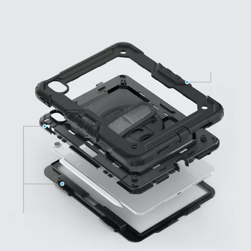Tech-Protect Solid 360 ütésálló tok - Apple iPad Air 6 (2024) 11", kijelzővédővel - fekete - OEM