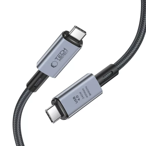 Tech-Protect Ultraboost 240W PD USB/8K/40 Gbps/Type-C - Type-C adat- és töltőkábel 1m - szürke