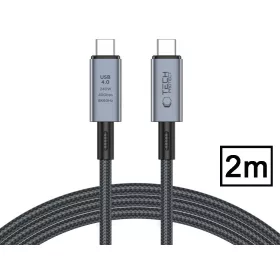   Tech-Protect Ultraboost 240W PD USB/8K/40 Gbps/Type-C - Type-C adat- és töltőkábel 2m - szürke