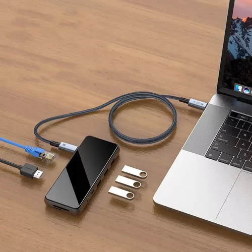 Tech-Protect Ultraboost 240W PD USB/8K/40 Gbps/Type-C - Type-C adat- és töltőkábel 2m - szürke