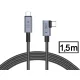Tech-Protect Ultraboost 240W PD USB/8K/40 Gbps/Type-C - Type-C adat- és töltőkábel 1,5m - szürke