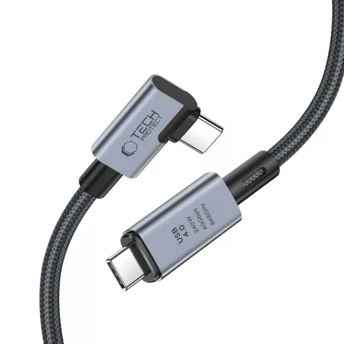 Tech-Protect Ultraboost 240W PD USB/8K/40 Gbps/Type-C - Type-C adat- és töltőkábel 1,5m - szürke