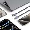 Tech-Protect Ultraboost 240W PD USB/8K/40 Gbps/Type-C - Type-C adat- és töltőkábel 1,5m - szürke